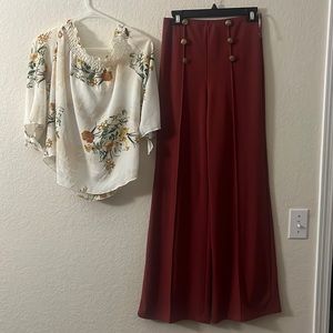 Nice office style pants and shirt I paired nicely with.